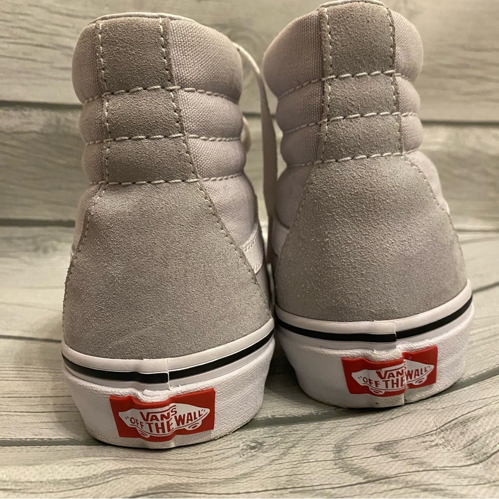 Vans Sk8 Hi Top Gray Dawn suede True White stripe M:4.5 W:6 Great…